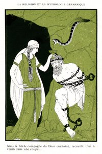 Északi mitológia: Edda dalai, izlandi legenda (kromolitográfia)