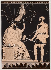 Athéné születése (színes litográfia)