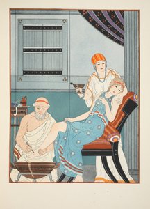 Vér eresztés a lábból, illusztráció a Hippokratész műveiből, 1934 alkotó: Joseph Kuhn Regnier