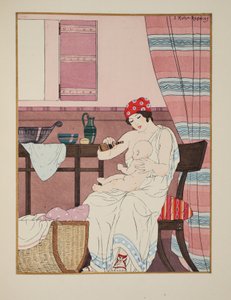 Csecsemők szoptatása, illusztráció a Hippokratész műveiből, 1934 alkotó: Joseph Kuhn Regnier