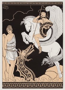 Perseus és Androméda (színes litográfia) alkotó: Joseph Kuhn Regnier