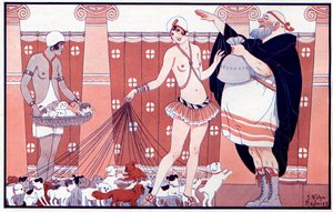 Három Prix Féminin - Nagy családból származó kis öreg nagymama díja - illusztráció a La Vie Parisienne 1919-ből alkotó: Joseph Kuhn Regnier