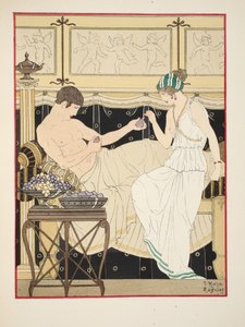 Legkevésbé szőlővel és fügével lakmároztunk, illusztráció a "Hippokratész műveiből", 1934. alkotó: Joseph Kuhn Regnier