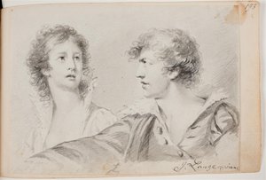 Női és férfi portré (Ophelia és önarckép Hamletként?) alkotó: Joseph Lange