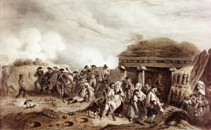 Bastan harca a Moncey tábornok által vezényelt franciákkal szembeszáll a spanyolokkal. Az összecsapásra a Bastan-völgyben került sor július 24-én alkotó: Joseph Louis Hippolyte Bellange