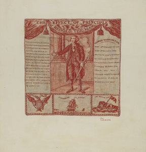 George Washington nyomtatott textíliája, c. 1939.