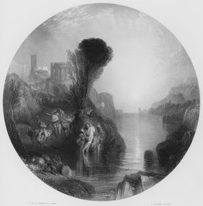 Bacchus és Ariandne, a Nemzeti Galéria képéről (metszet) alkotó: Joseph Mallord William (after) Turner