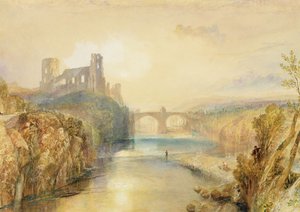 Barnard kastély (akvarell, gouache, toll és tus papíron) alkotó: Joseph Mallord William Turner