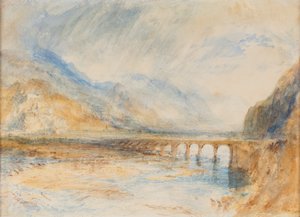 Bellinzona - A Ticino-híd, 1843 körül (akvarell, papír) alkotó: Joseph Mallord William Turner