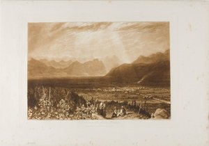 Alpok lánca Grenoble-tól Chamberiig, 40-es lemez a Liber Studiorumtól alkotó: Joseph Mallord William Turner