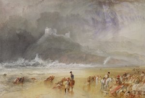 Criccieth kastély, Észak-Wales, 1835 körül