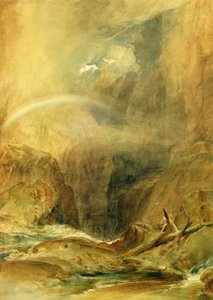Ördöghíd, Szent Gotthárd-hágó, 1804 körül (akvarell és fehér viaszkréta szőtt papíron) alkotó: Joseph Mallord William Turner