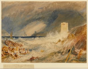 A cornwalli Fowey kikötő bejárata alkotó: Joseph Mallord William Turner