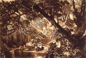F.66.I Aesacus és Hesperie, a „Liber Studiorum”-ból, a művész által metszett alkotó: Joseph Mallord William Turner