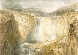Fall Of The Tees, Yorkshire (akvarell ceruzával, törtfehér szőtt papíron) alkotó: Joseph Mallord William Turner