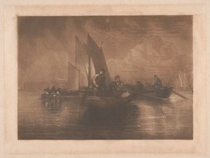 Lepényhalhalászat, Battersea alkotó: Joseph Mallord William Turner