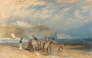 Folkestone kikötője és a partvidék Doverig alkotó: Joseph Mallord William Turner