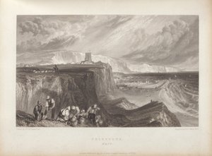 Folkestone, Kent, ahogy a Festői kilátások Anglia déli partvidékén című könyvében kötve alkotó: Joseph Mallord William Turner