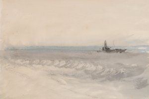 Szürke-tenger, partra futó csónak, 1845-50 körül (akvarell, papír) alkotó: Joseph Mallord William Turner