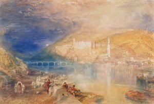 Heidelberg: Naplemente, 1840-42 körül (akvarell és testfesték papíron) alkotó: Joseph Mallord William Turner