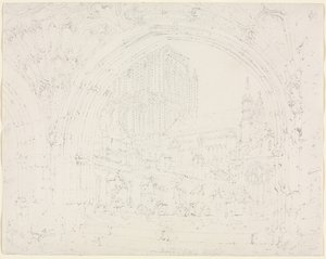 Herefordi katedrális, kb. 1793. alkotó: Joseph Mallord William Turner