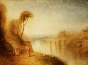 Táj: Nő tamborinával, 1840-50 körül alkotó: Joseph Mallord William Turner