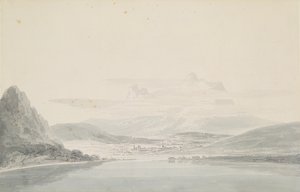 Tájkép, John Robert Cozens (1752-99) nyomán (ceruza és akvarell papíron) alkotó: Joseph Mallord William Turner