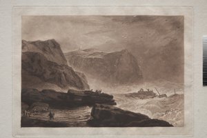 Liber Studiorum: Yorkshire partvidéke, Whitby közelében, 1807-1919 körül alkotó: Joseph Mallord William Turner