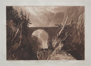 Liber Studiorum: Kis Ördög hídja a Russon, Altdorft felett, Svájcban alkotó: Joseph Mallord William Turner