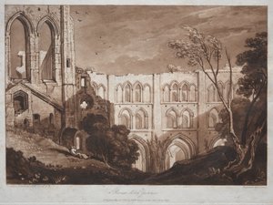 Liber Studiorum: Rivals Abbey, Yorkshire alkotó: Joseph Mallord William Turner
