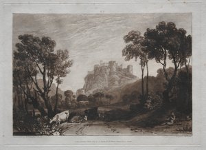 Liber Studiorum: A kastély a rétek felett. alkotó: Joseph Mallord William Turner