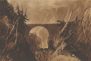 Kis Ördöghíd a Reuss felett, Altdorf fölött, Svájc alkotó: Joseph Mallord William Turner