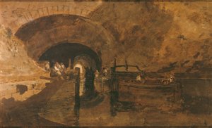 Férfiak és bárkák az alagút bejáratánál alkotó: Joseph Mallord William Turner