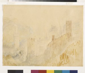 Oberwesel On The Rhine (akvarell ceruza fölött fehér papíron) alkotó: Joseph Mallord William Turner