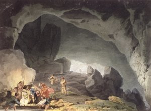 Peaks Hole, Derbyshire (színes gravírozás) alkotó: Joseph Mallord William Turner