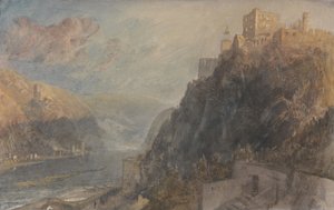 Rheinfels, kilátással Katzra és Goarhausenre alkotó: Joseph Mallord William Turner