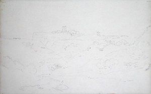 Scarborough kastély, 1801 körül (ceruza papíron) alkotó: Joseph Mallord William Turner