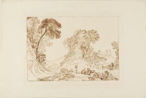 Jupiter temploma Aegina szigetén, 77. tábla a Liber Studiorumból alkotó: Joseph Mallord William Turner
