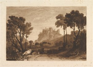 A kastély a Meadows Liber Studiorum felett, II. rész, 8. tábla, 1808. alkotó: Joseph Mallord William Turner