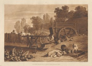A gazdasági udvar a kakassal alkotó: Joseph Mallord William Turner