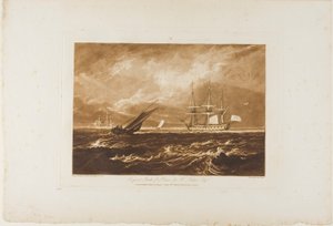 A Leader Sea Piece, 20-as lemez a Liber Studiorumtól alkotó: Joseph Mallord William Turner
