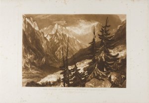 Az Arveron forrása, 60. lemez a Liber Studiorumtól alkotó: Joseph Mallord William Turner