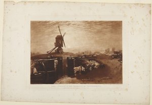 Szélmalom és zsilip alkotó: Joseph Mallord William Turner