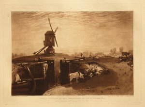 Szélmalom és zsilip alkotó: Joseph Mallord William Turner