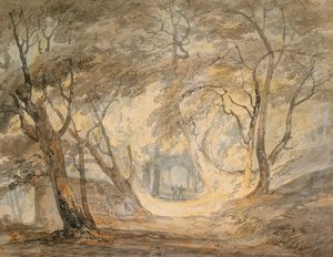 Erdei jelenet figurákkal, 1798 körül (akvarell, papír) alkotó: Joseph Mallord William Turner