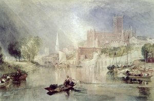 Worcesteri katedrális és a Severn folyó alkotó: Joseph Mallord William Turner