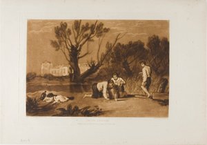 Fiatal horgászok, 32-es lemez a Liber Studiorumtól alkotó: Joseph Mallord William Turner