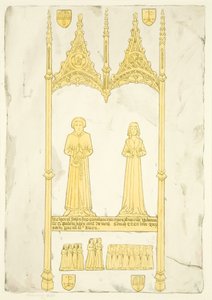 John és Johanna Jay sárgaréz a St Mary Redcliffe-ben (akvarell papíron) alkotó: Joseph Manning