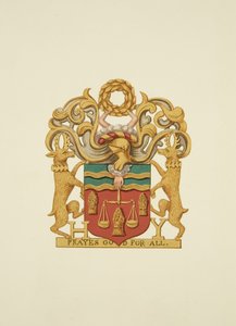A pékek címere „H.Y” felirattal. és „Prayes God for all”, 1830 körül (ceruza és akvarell papíron)