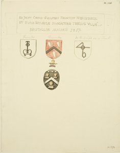 Címerek Frampton sírján [Frampton] 1357 (ceruza és akvarell papíron) alkotó: Joseph Manning